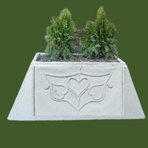 Heartfelt Flared-Down Cement Planter